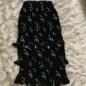 Floral black skirt